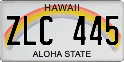 HI license plate ZLC445