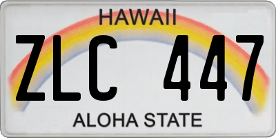 HI license plate ZLC447