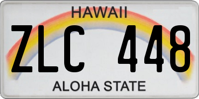 HI license plate ZLC448