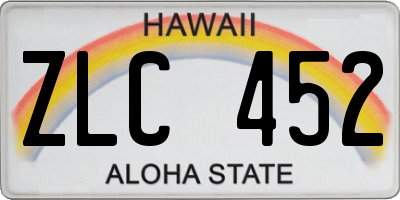 HI license plate ZLC452