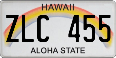 HI license plate ZLC455