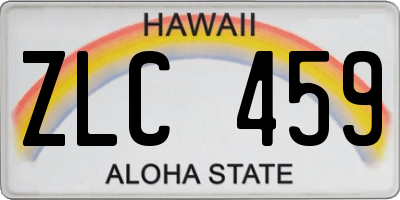 HI license plate ZLC459