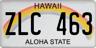 HI license plate ZLC463