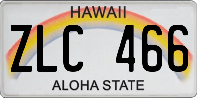 HI license plate ZLC466