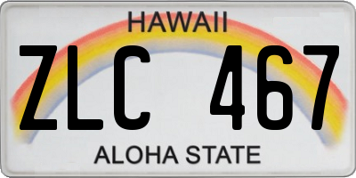 HI license plate ZLC467