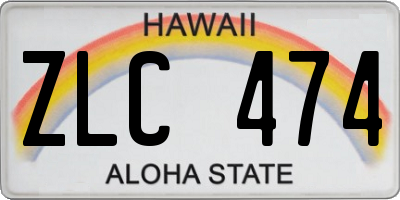 HI license plate ZLC474