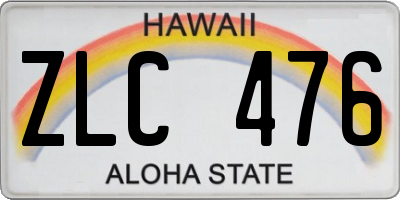 HI license plate ZLC476
