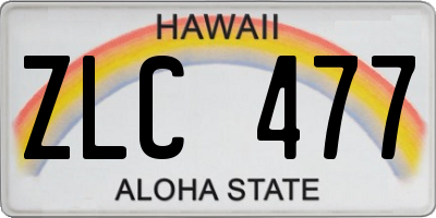 HI license plate ZLC477