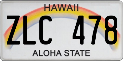 HI license plate ZLC478