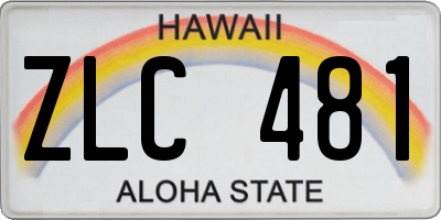 HI license plate ZLC481