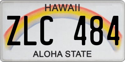 HI license plate ZLC484