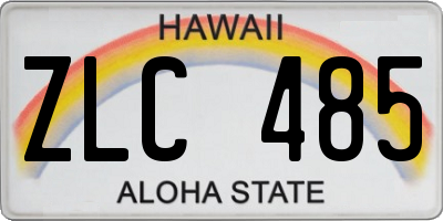 HI license plate ZLC485
