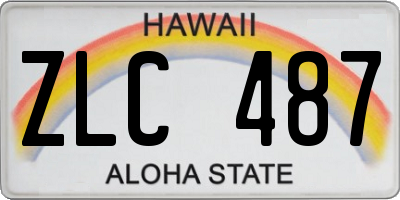 HI license plate ZLC487