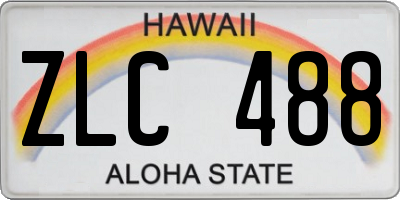 HI license plate ZLC488