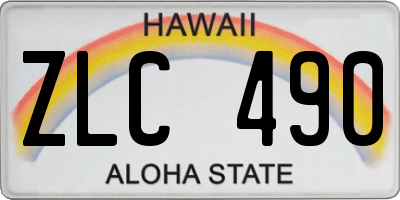 HI license plate ZLC490