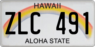 HI license plate ZLC491