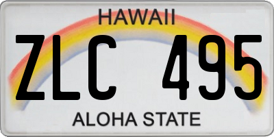 HI license plate ZLC495