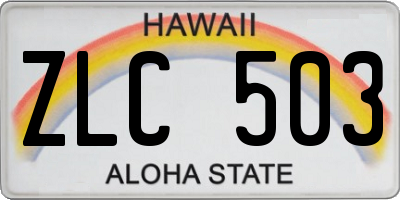 HI license plate ZLC503