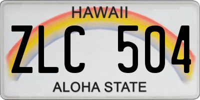 HI license plate ZLC504