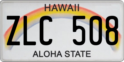 HI license plate ZLC508