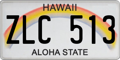 HI license plate ZLC513