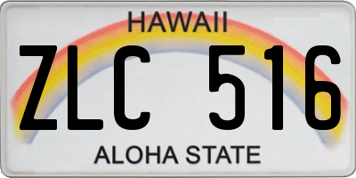 HI license plate ZLC516