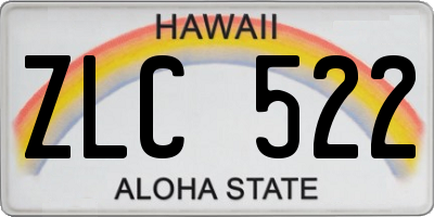 HI license plate ZLC522
