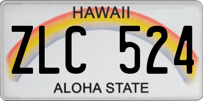 HI license plate ZLC524