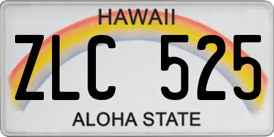 HI license plate ZLC525