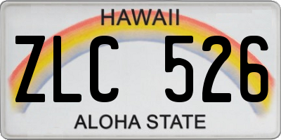 HI license plate ZLC526