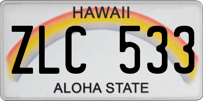 HI license plate ZLC533