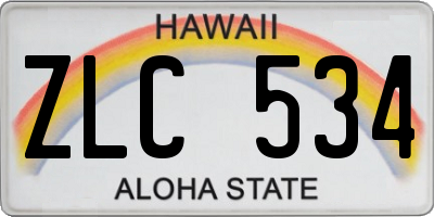 HI license plate ZLC534
