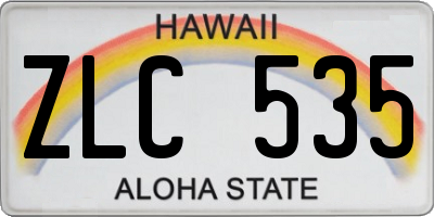 HI license plate ZLC535