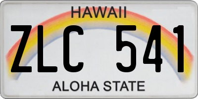HI license plate ZLC541