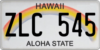 HI license plate ZLC545