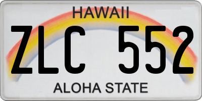 HI license plate ZLC552