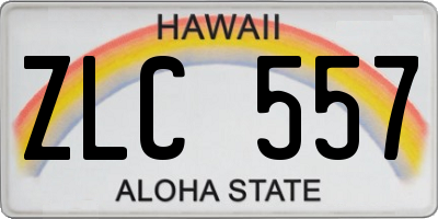 HI license plate ZLC557