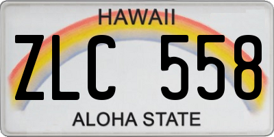 HI license plate ZLC558
