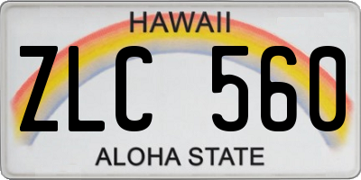 HI license plate ZLC560