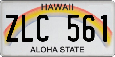 HI license plate ZLC561