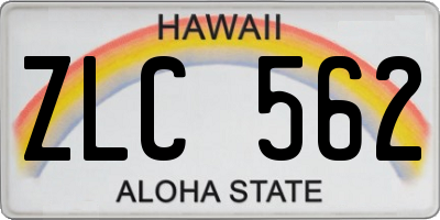 HI license plate ZLC562
