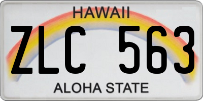 HI license plate ZLC563