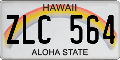 HI license plate ZLC564