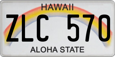 HI license plate ZLC570