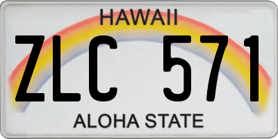 HI license plate ZLC571