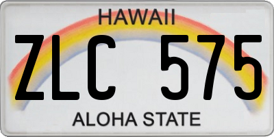 HI license plate ZLC575