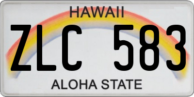 HI license plate ZLC583