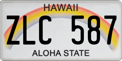 HI license plate ZLC587