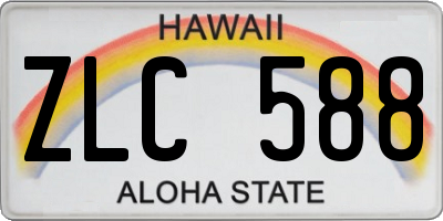 HI license plate ZLC588