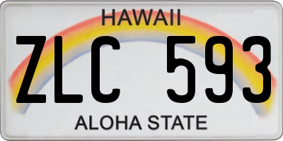 HI license plate ZLC593
